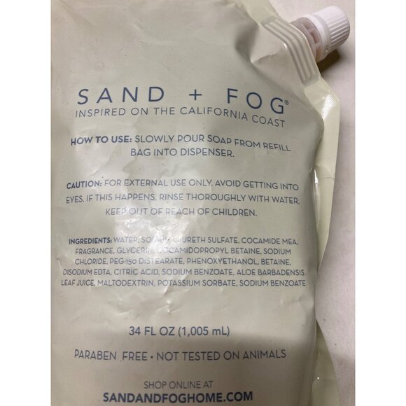 Sand + Fog Vanilla Sandalwood Scented Hand Soap Refill 34 Fl Oz X 2 Brand New - Picture 5 of 5